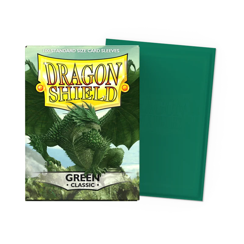 Dragon Shield - Standard 'Green' Classic Sleeves 100 pack - PokeBox USA