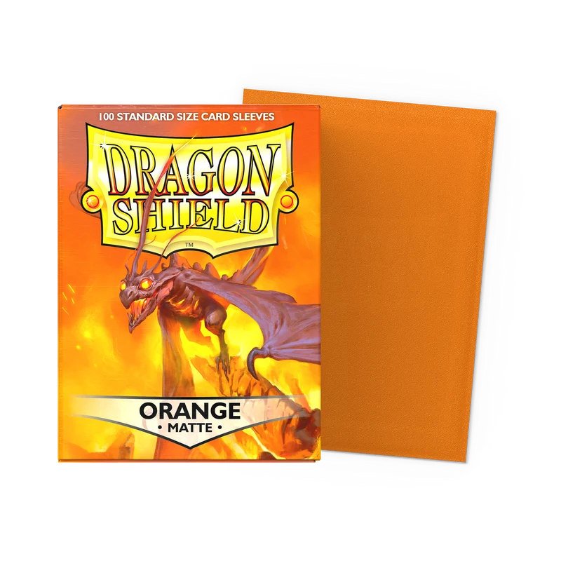Dragon Shield - Standard 'Orange' Matte Sleeves 100 pack - PokeBox USA