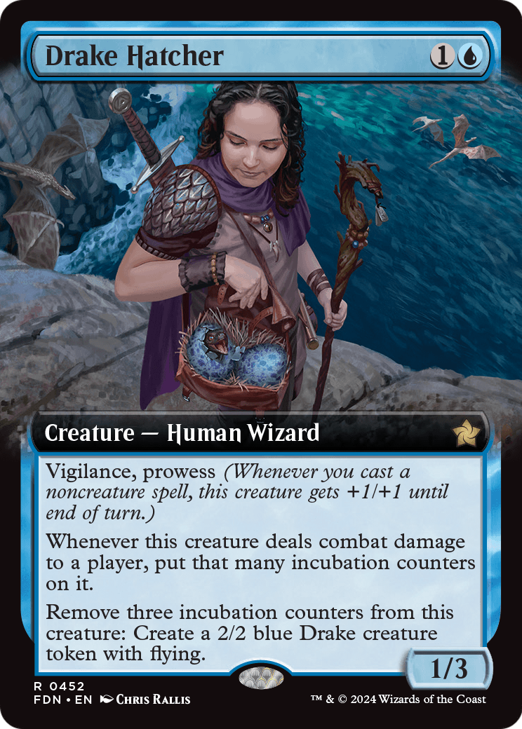 Drake Hatcher (Extended Art) (FDN-452) [Foundations] Foil