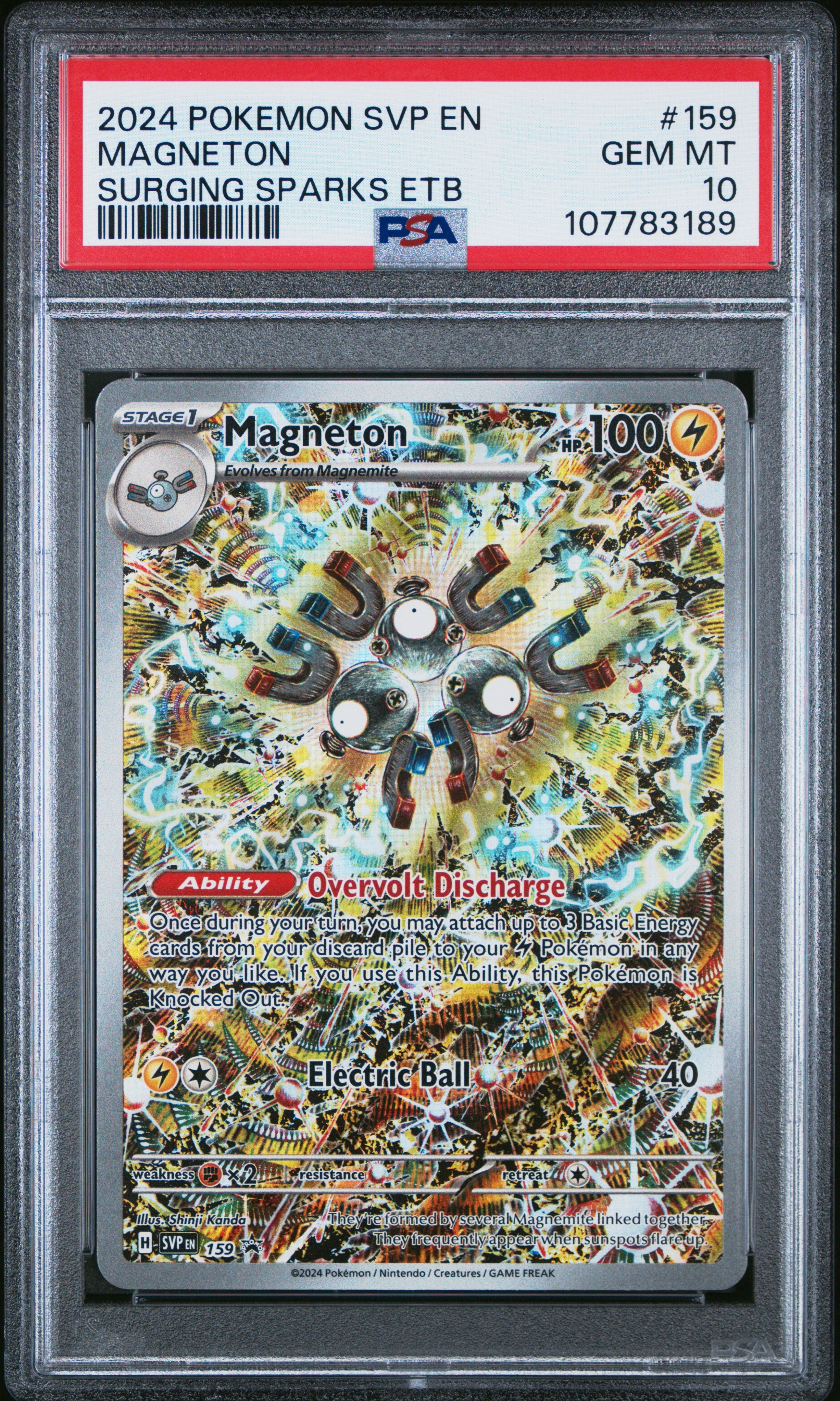 MAGNETON SURGING SPARKS ETB 2024 POKEMON SVP EN-SV BLACK STAR PROMO PSA GEM MT 10