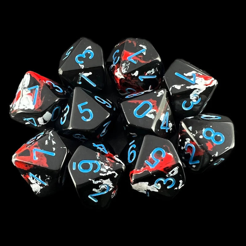 Chessex: Brushed Dice Dark Side/Blue d10 (10 dice)