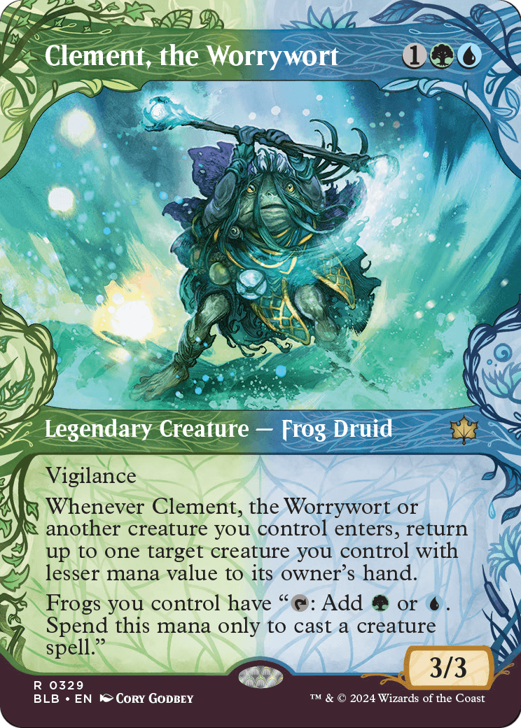 Clement, the Worrywort (Showcase) (BLB-329) (Borderless) [Bloomburrow] Foil