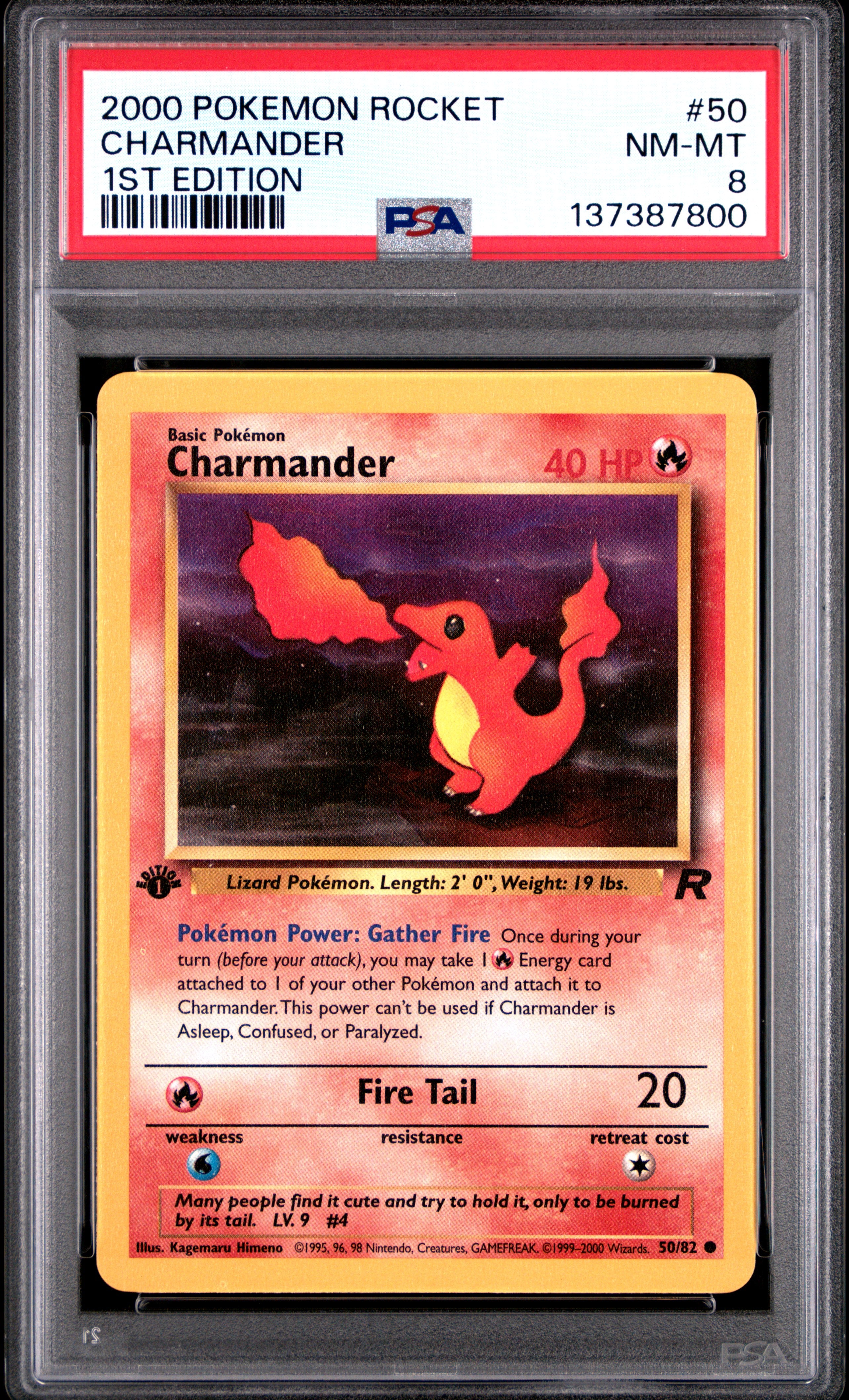 CHARMANDER 1ST EDITION 2000 POKEMON ROCKET PSA NM-MT 8 - PokeBox USA