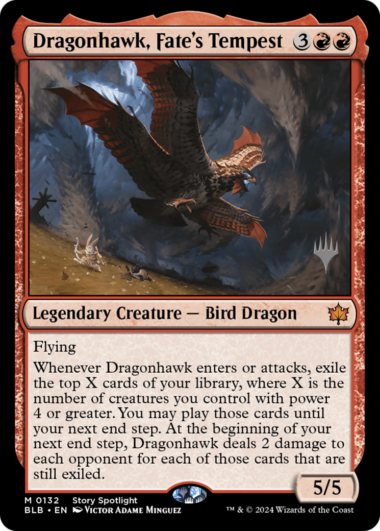 Dragonhawk, Fate's Tempest (PPBLB-132) [Promo Pack: Bloomburrow Promos] Foil