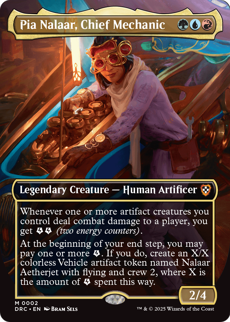 Pia Nalaar, Chief Mechanic (Borderless) (DRC-002) [Commander: Aetherdrift] Foil