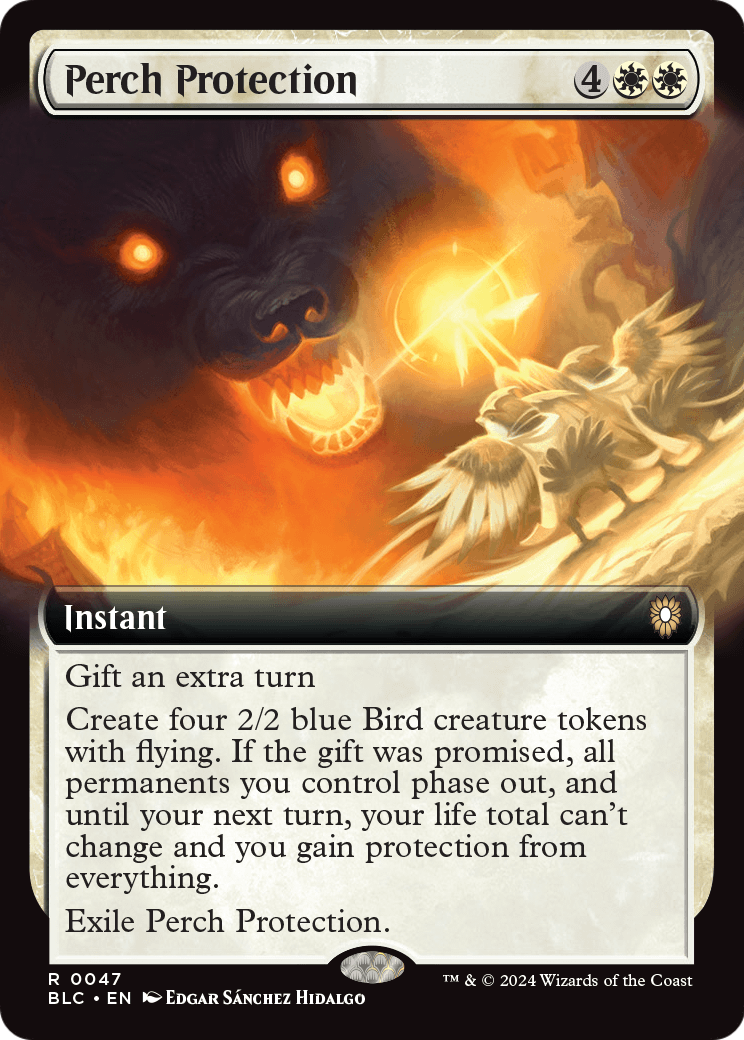 Perch Protection (Extended Art) (BLC-047) [Bloomburrow Commander]