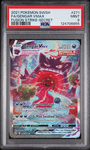 Gengar VMAX Alternate Art Secret 2021 Fusion Strike PSA 9