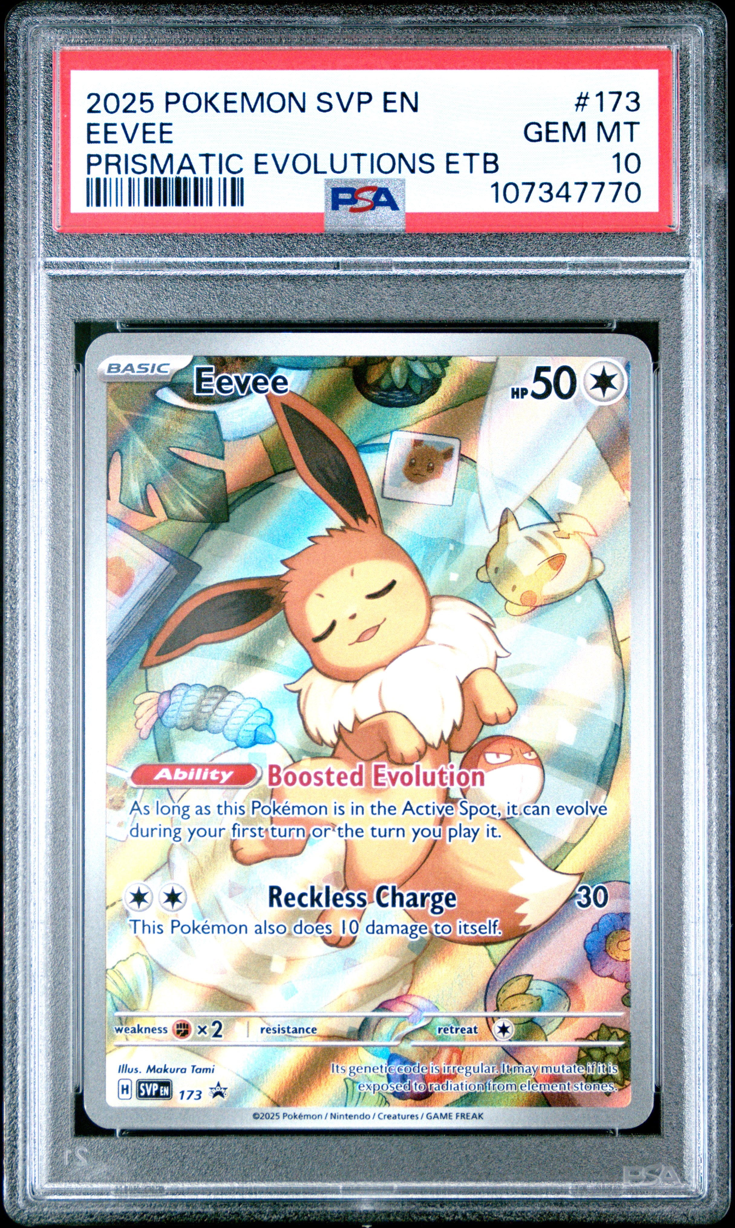 EEVEE PRISMATIC EVOLUTIONS ETB 2025 POKEMON SVP EN-SV BLACK STAR PROMO PSA GEM MT 10