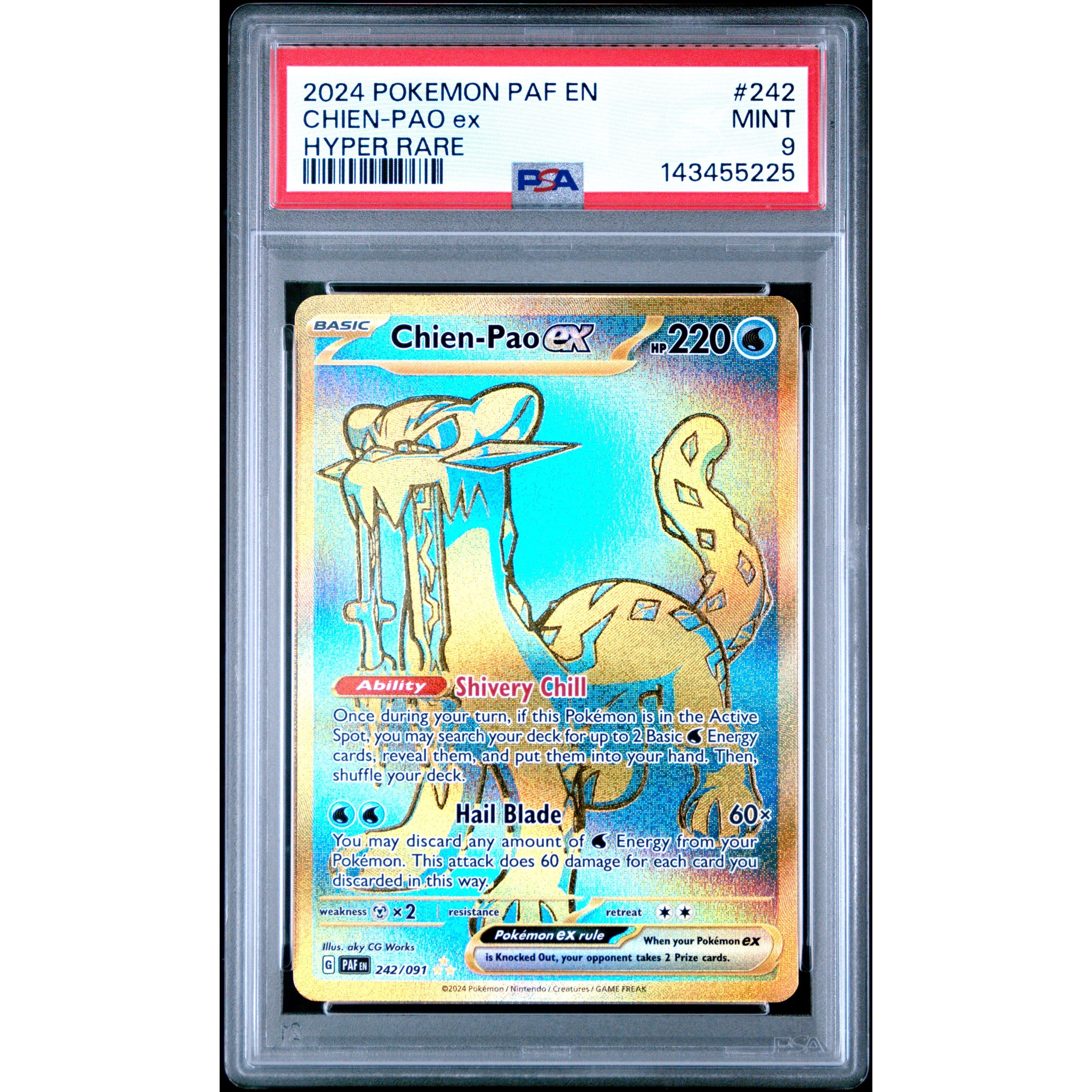 2024 POKEMON PAF EN-PALDEAN FATES #242 CHIEN-PAO EX HYPER RARE PSA MINT 9 - PokeBox USA