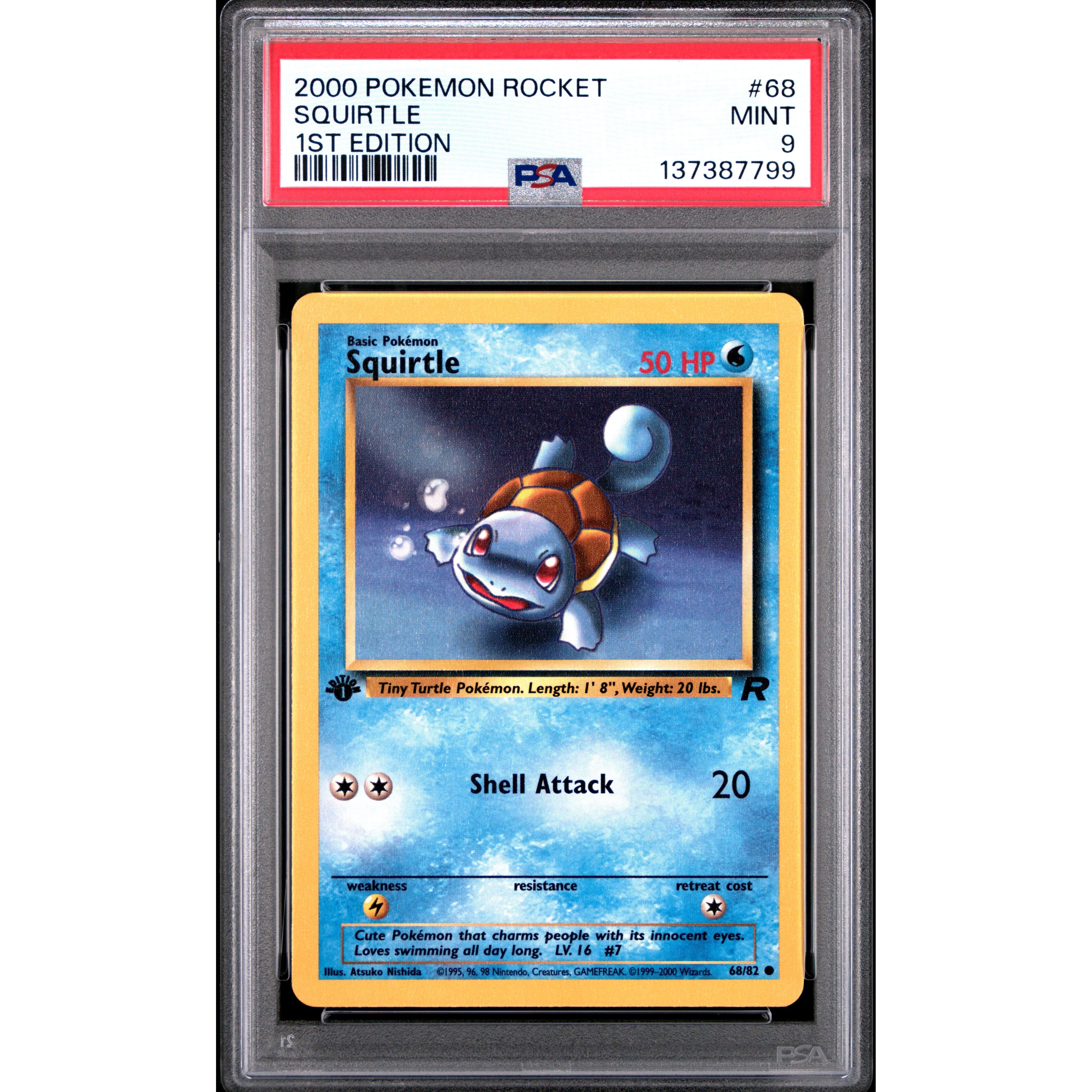SQUIRTLE 1ST EDITION 2000 POKEMON ROCKET PSA MINT 9 - PokeBox USA