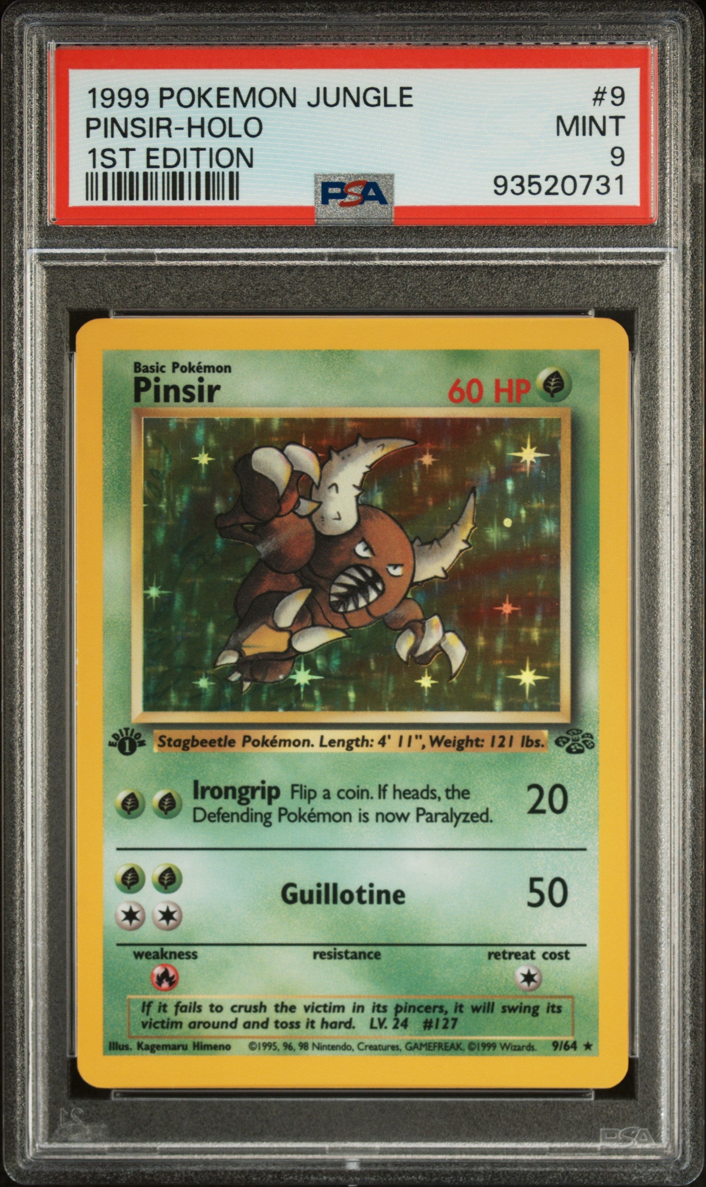 PINSIR-HOLO 1ST EDITION 1999 POKEMON JUNGLE PSA MINT 9 - PokeBox USA
