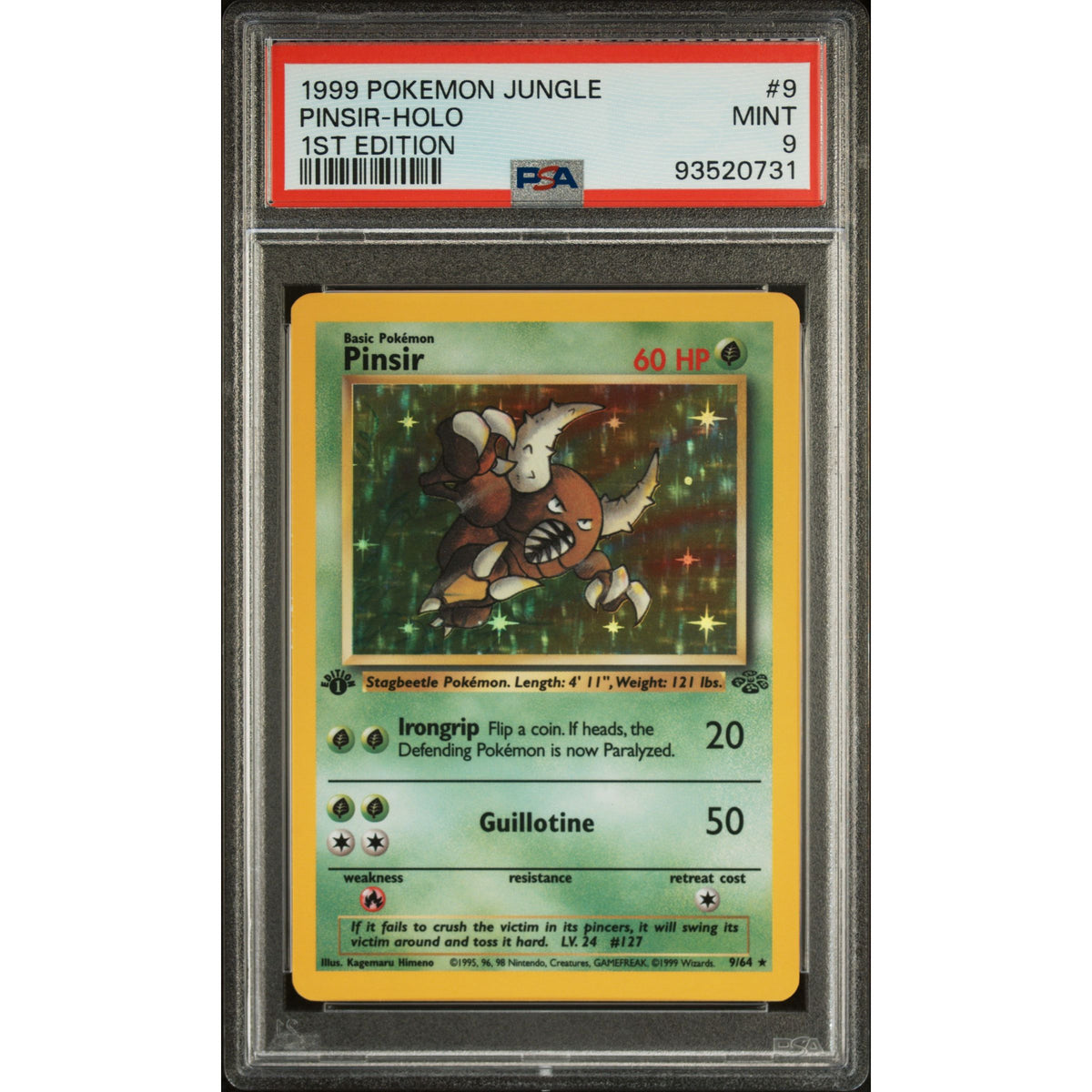 PINSIR-HOLO 1ST EDITION 1999 POKEMON JUNGLE PSA MINT 9 - PokeBox USA