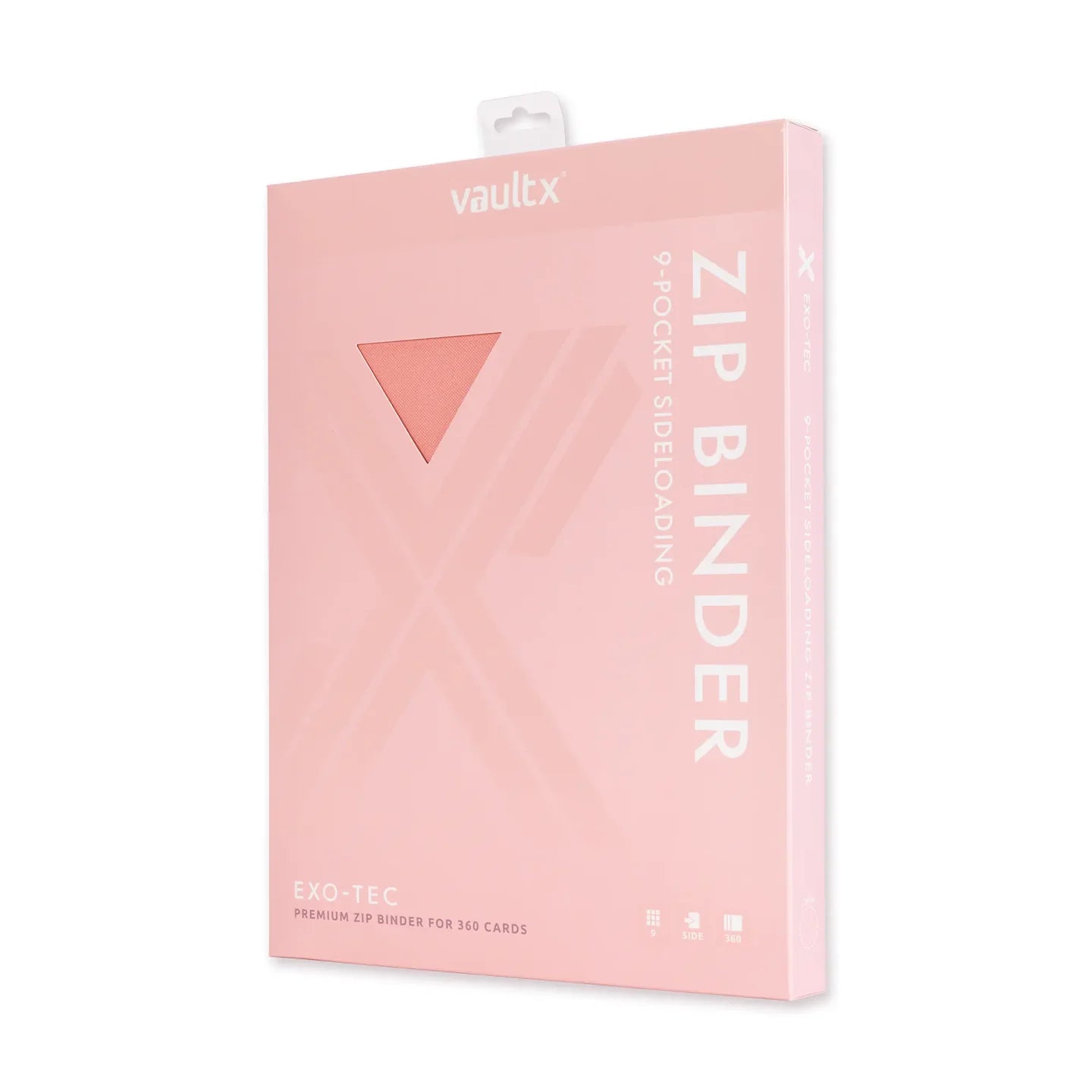 Vaultx - 9-Pocket Exo-Tec® Zip Binder - Just Pink