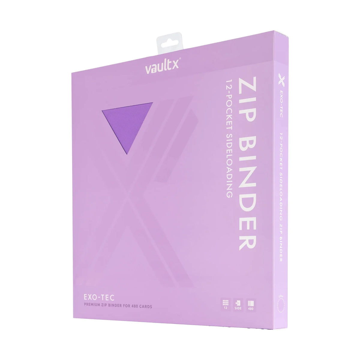 Vaultx - 12-Pocket Exo-Tec® Zip Binder - Just Purple