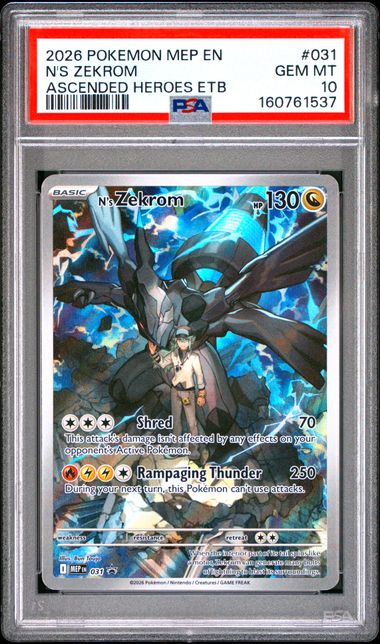 N's Zekrom Ascended Heroes ETB 2026 Mega Evolution Promo PSA 10