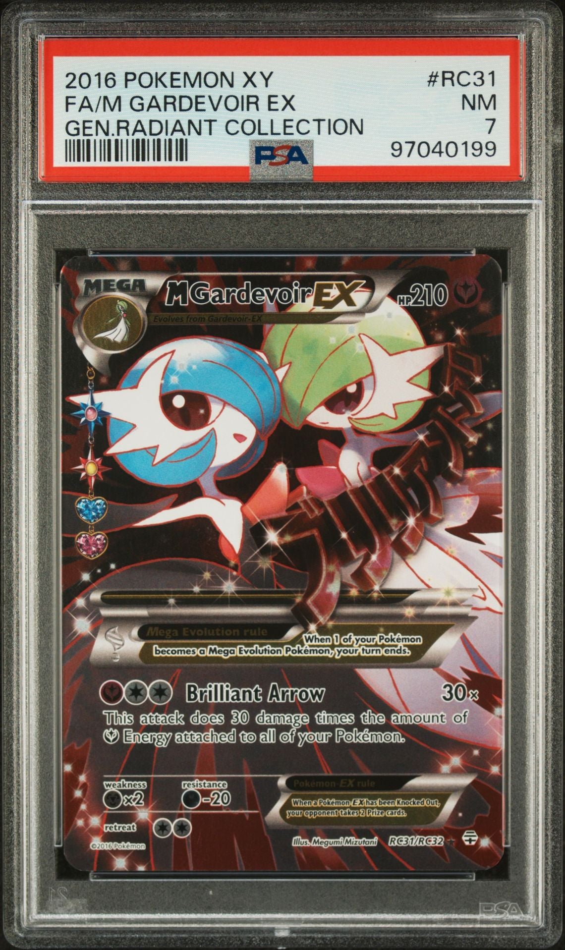 FA/M GARDEVOIR EX GEN.RADIANT COLLECTION 2016 POKEMON XY GENERATIONS RADIANT COLLECTION PSA NM 7