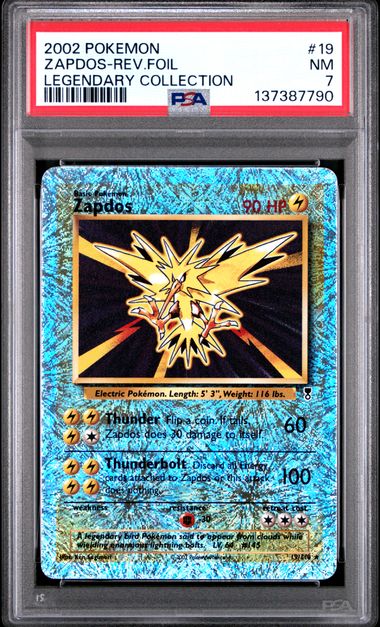 Zapdos Reverse Holofoil 2002 Legendary Collection PSA 7