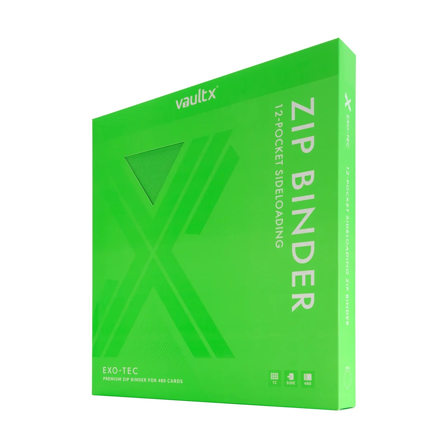 Vaultx - 12-Pocket Exo-Tec® Zip Binder - Special Edition Neon Green - PokeBox USA
