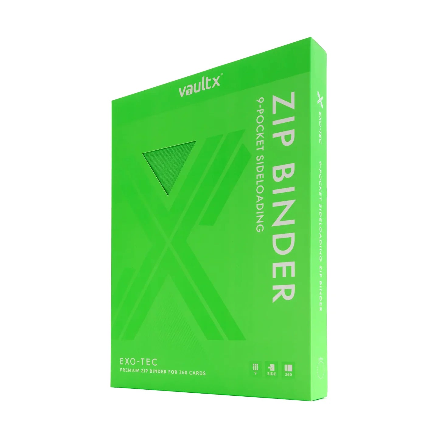 Vaultx - 9-Pocket Exo-Tec® Zip Binder - Special Edition Neon Green - PokeBox USA