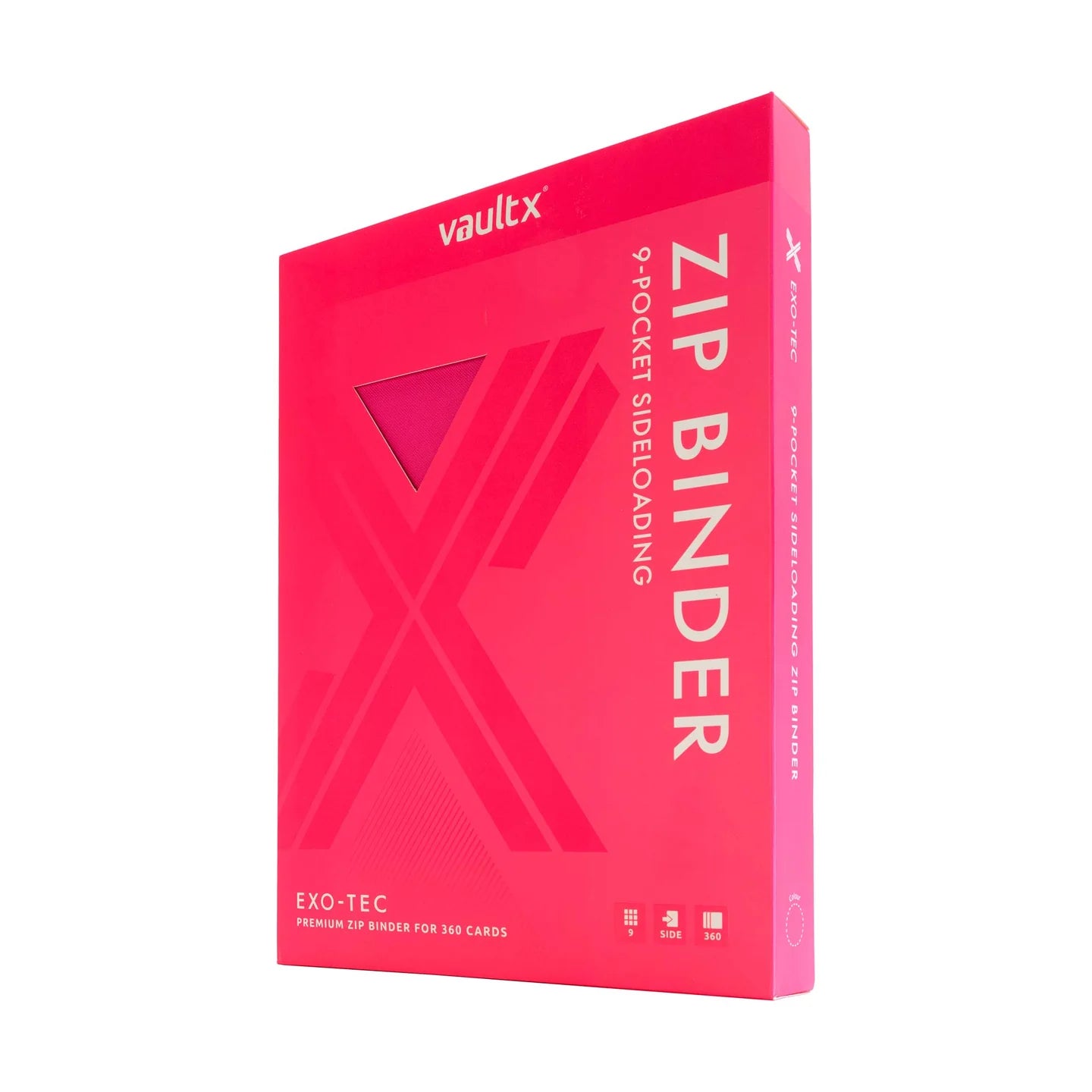Vaultx - 9-Pocket Exo-Tec® Zip Binder - Special Edition Neon Pink - PokeBox USA