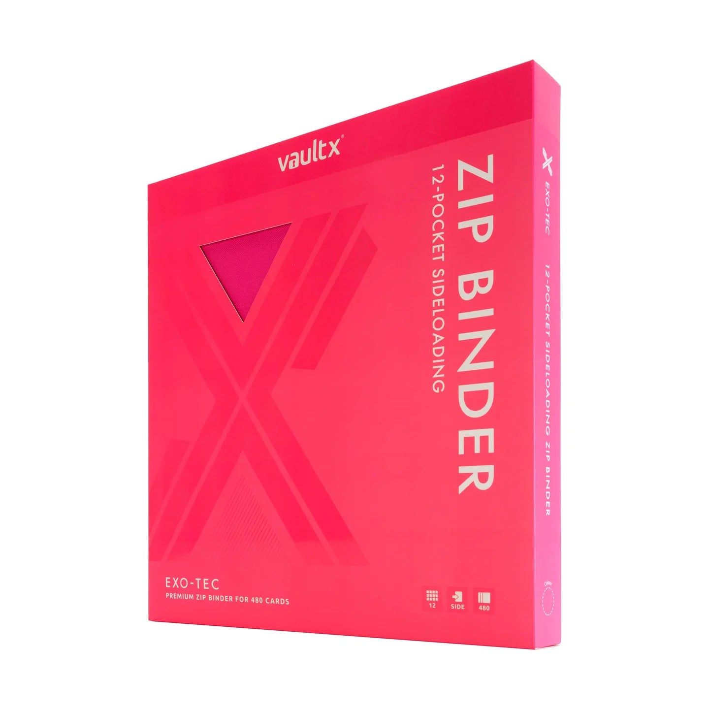 Vaultx - 12-Pocket Exo-Tec® Zip Binder - Special Edition Neon Pink - PokeBox USA
