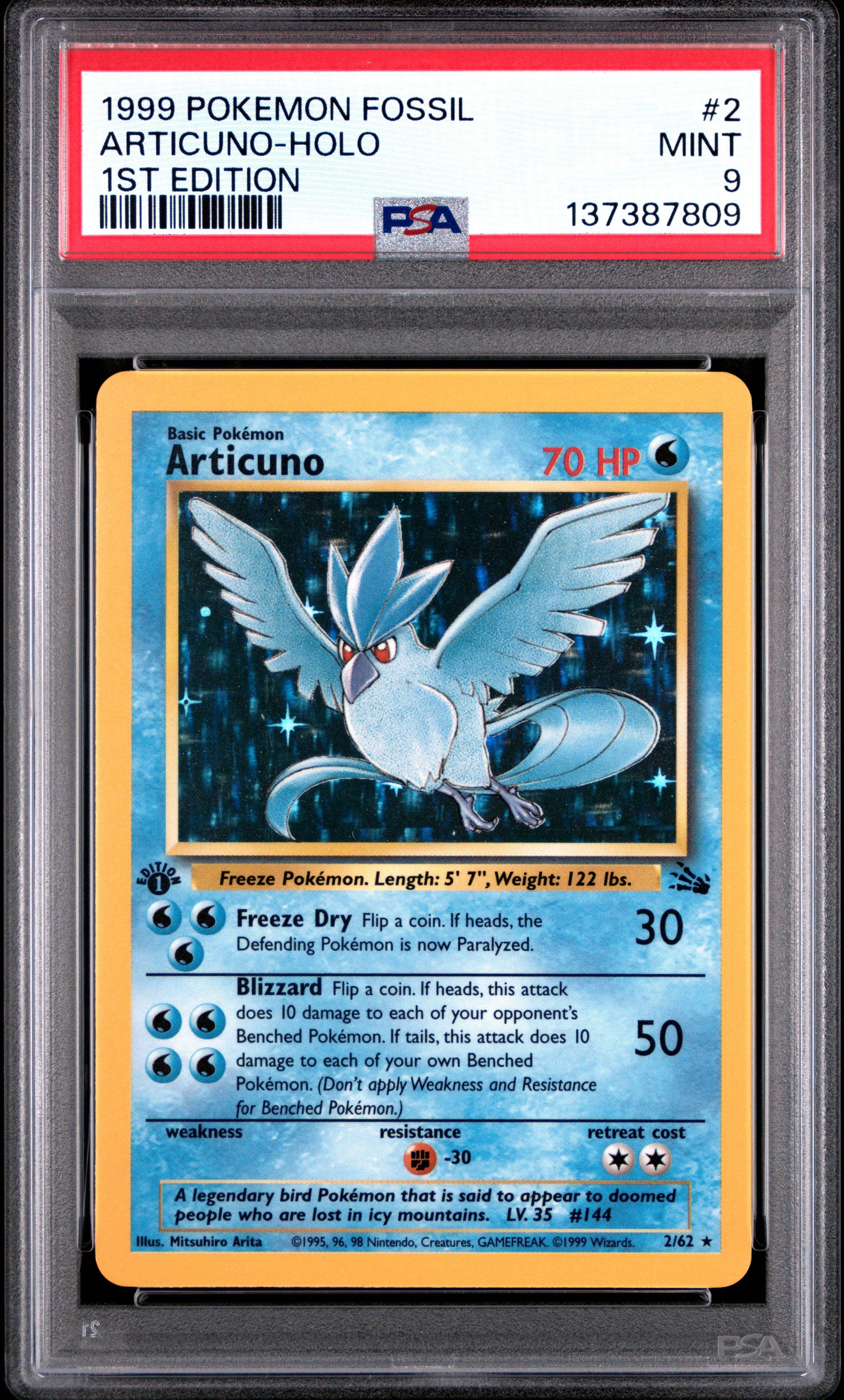 ARTICUNO-HOLO 1ST EDITION 1999 POKEMON FOSSIL PSA MINT 9 - PokeBox USA