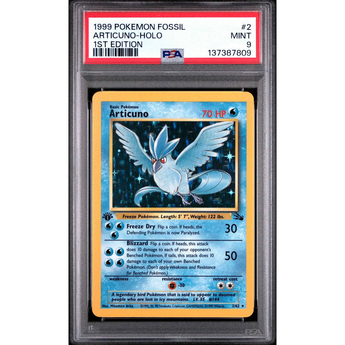 ARTICUNO-HOLO 1ST EDITION 1999 POKEMON FOSSIL PSA MINT 9 - PokeBox USA
