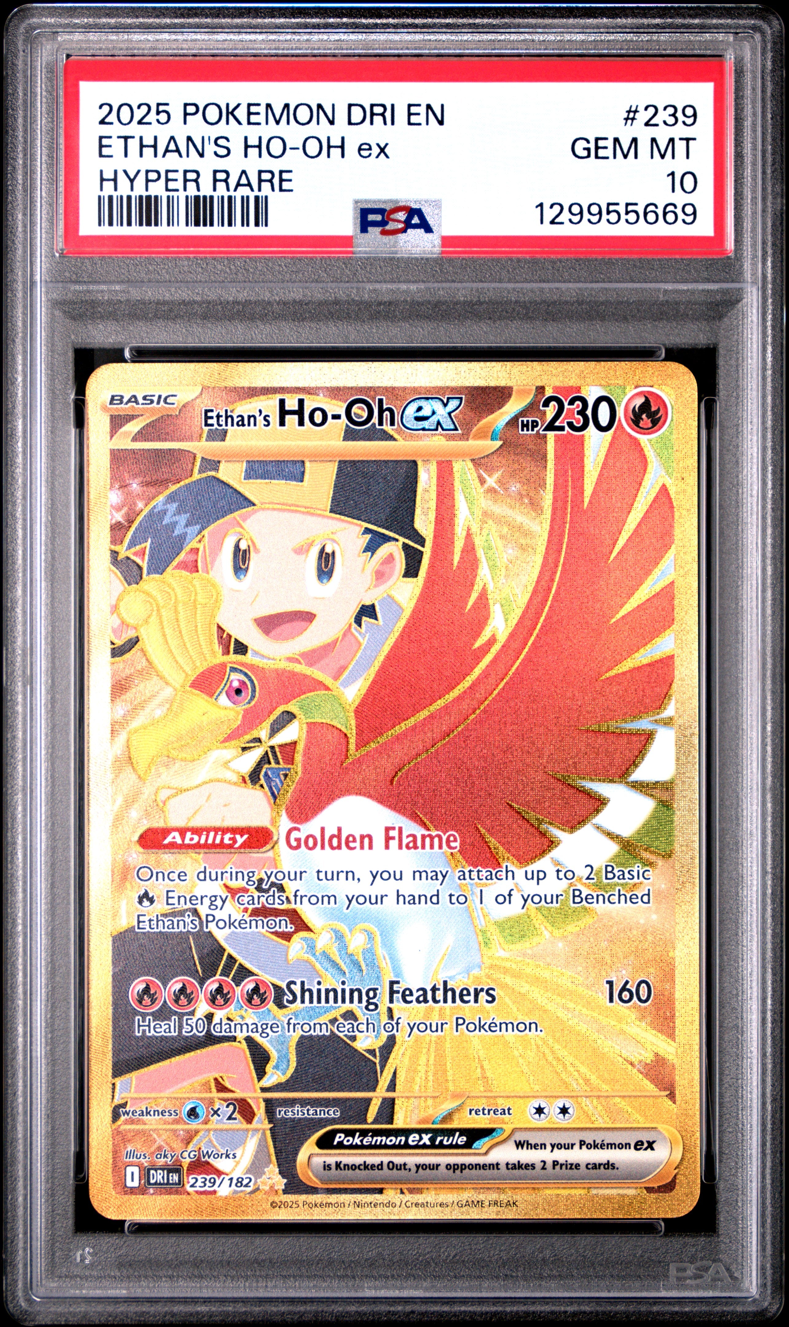 ETHAN'S HO-OH ex HYPER RARE 2025 POKEMON DRI EN-DESTINED RIVALS PSA GEM MT 10 - PokeBox USA