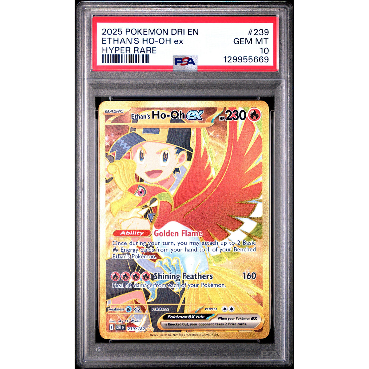 ETHAN'S HO-OH ex HYPER RARE 2025 POKEMON DRI EN-DESTINED RIVALS PSA GEM MT 10 - PokeBox USA