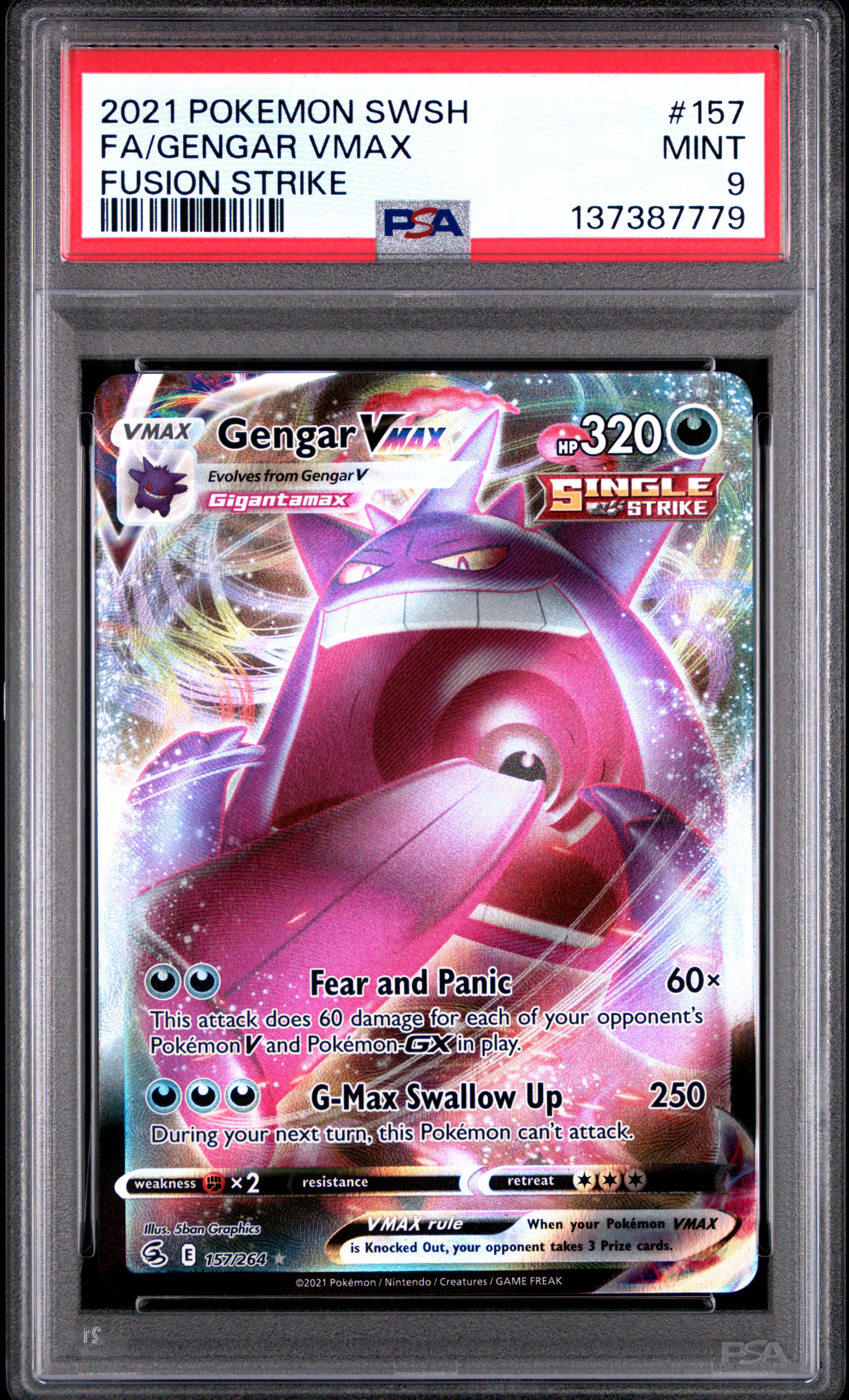 FA/GENGAR VMAX FUSION STRIKE 2021 POKEMON SWORD & SHIELD FUSION STRIKE PSA MINT 9 - PokeBox USA
