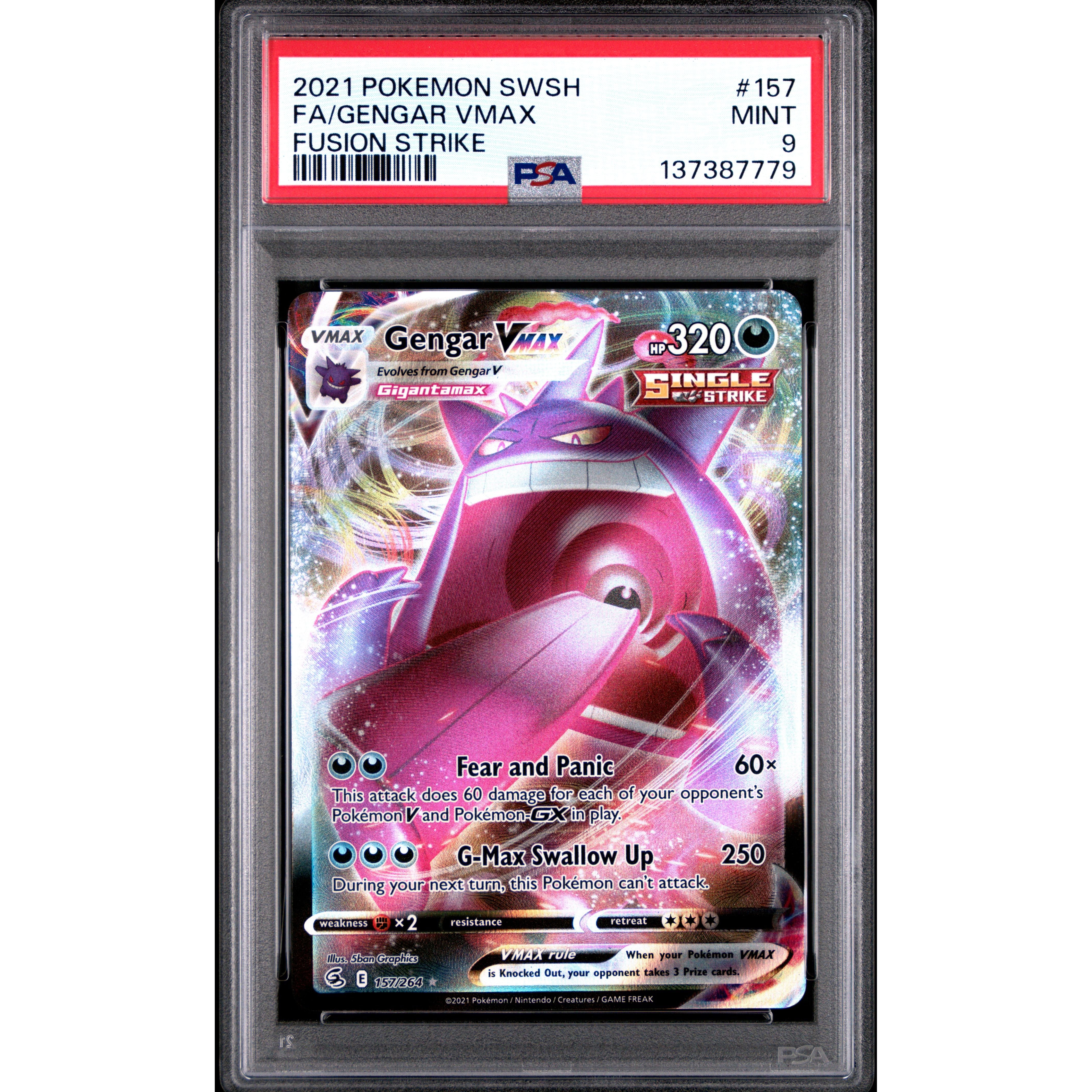 FA/GENGAR VMAX FUSION STRIKE 2021 POKEMON SWORD & SHIELD FUSION STRIKE PSA MINT 9 - PokeBox USA