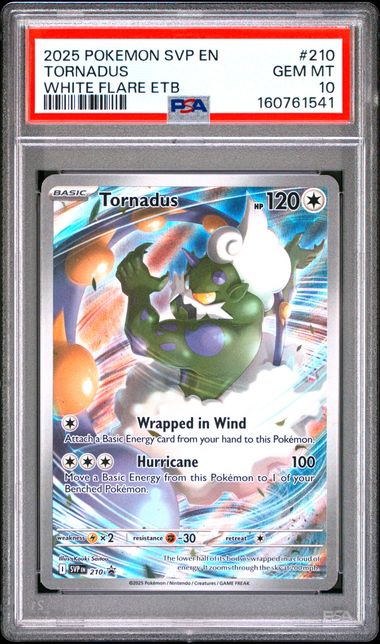Tornadus White Flare ETB 2025 Scarlet & Violet Promo PSA 10