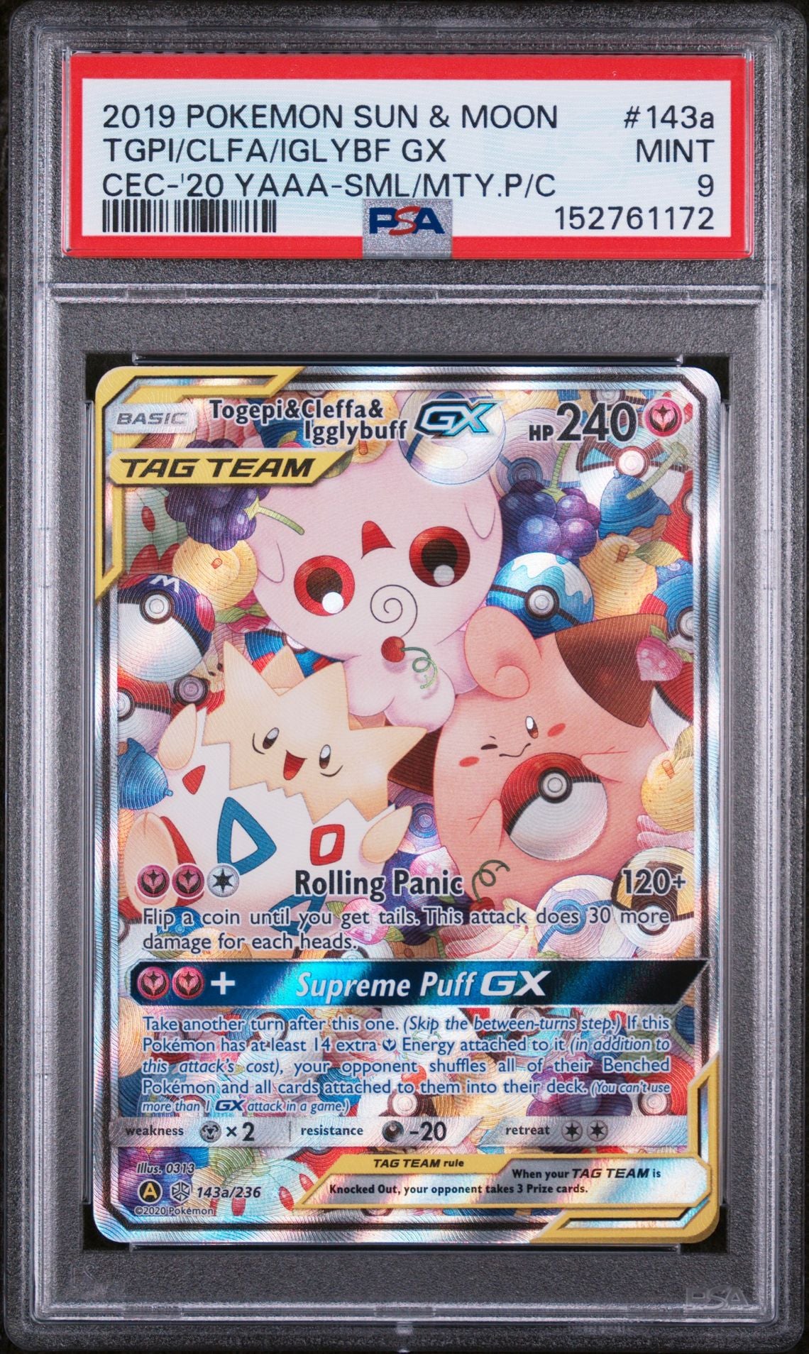 TGPI/CLFA/IGLYBF GX CEC-'20 YAAA-SML/MTY.P/C 2019 POKEMON SUN & MOON COSMIC ECLIPSE PSA MINT 9 - PokeBox USA
