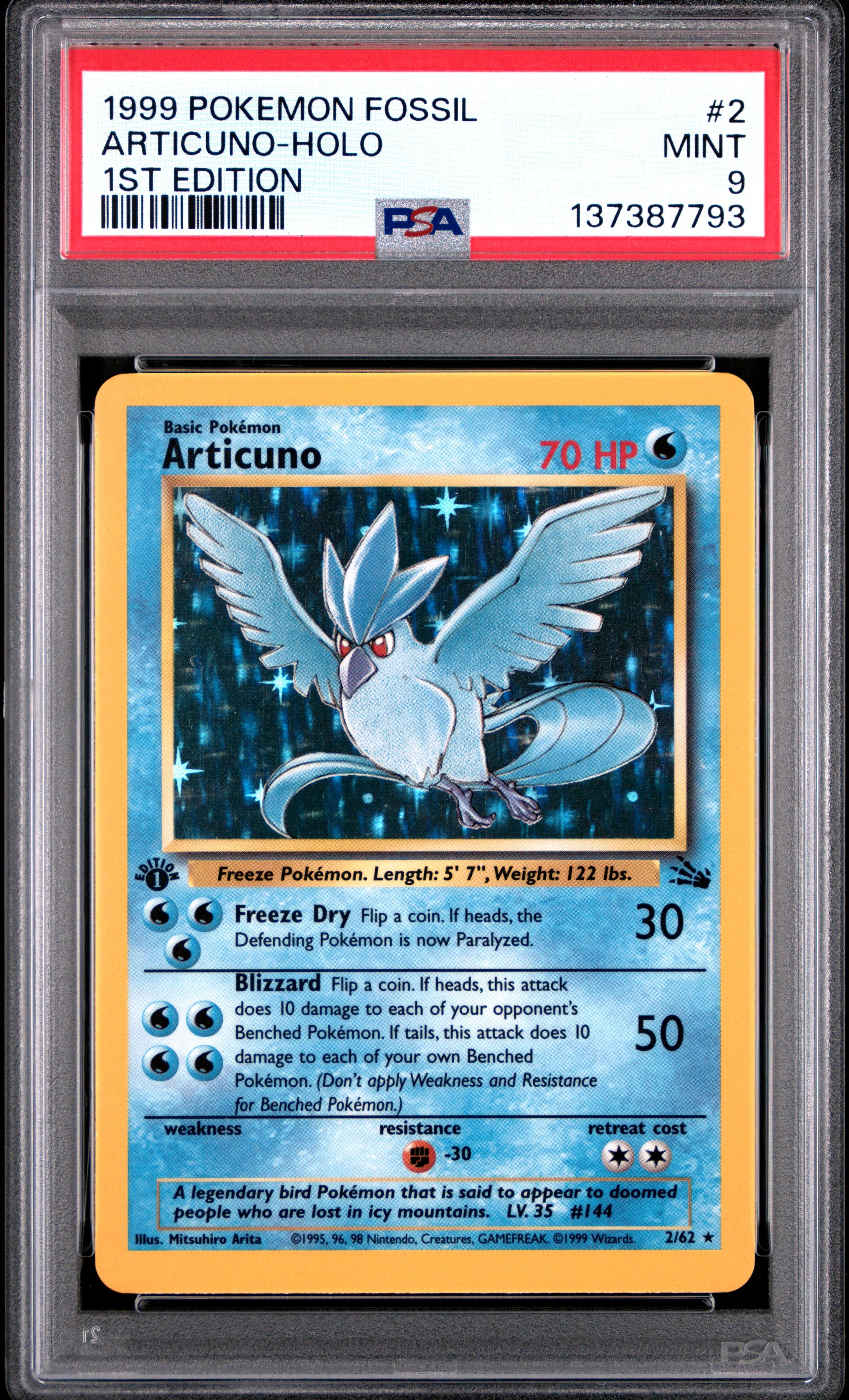 ARTICUNO-HOLO 1ST EDITION 1999 POKEMON FOSSIL PSA MINT 9 - PokeBox USA