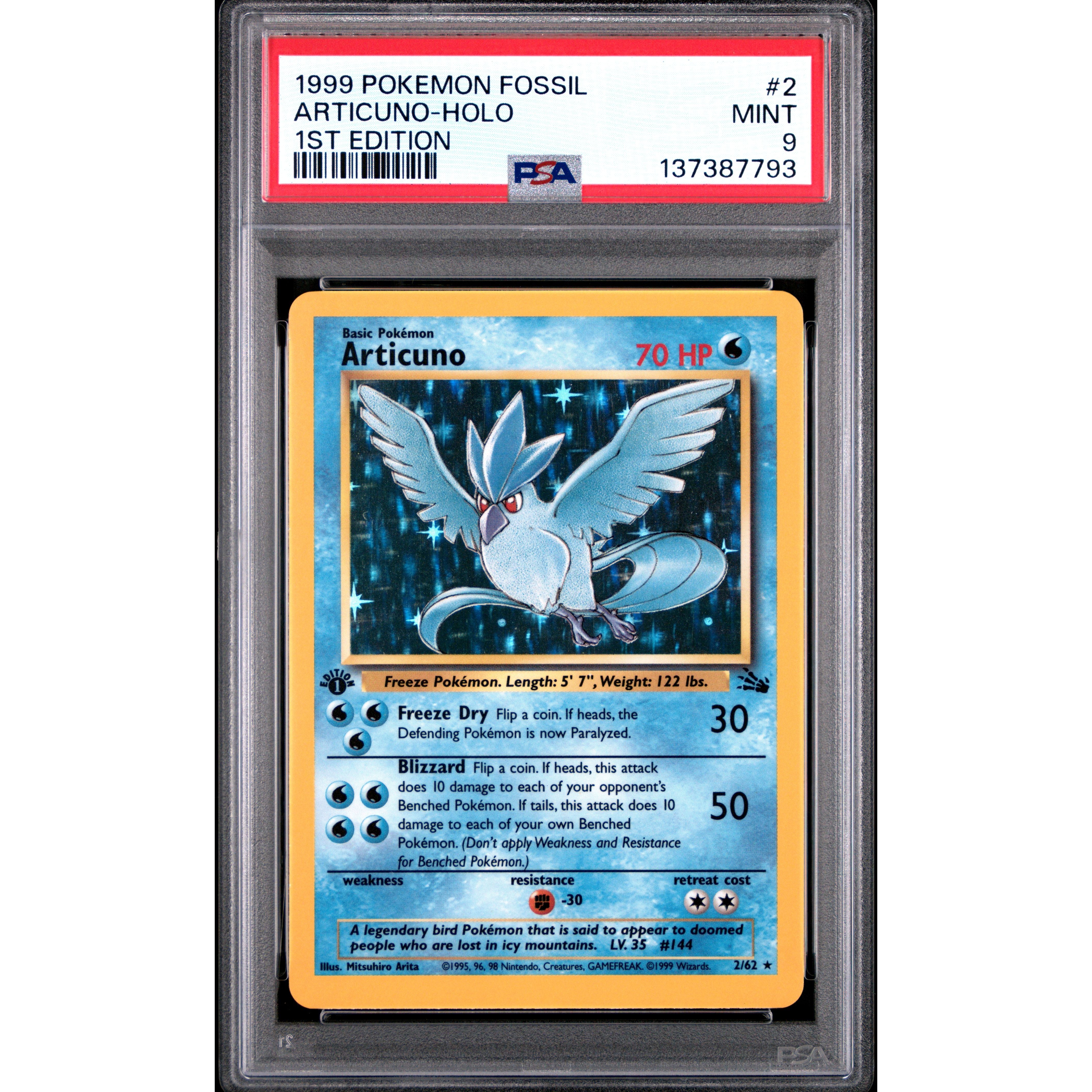 ARTICUNO-HOLO 1ST EDITION 1999 POKEMON FOSSIL PSA MINT 9 - PokeBox USA