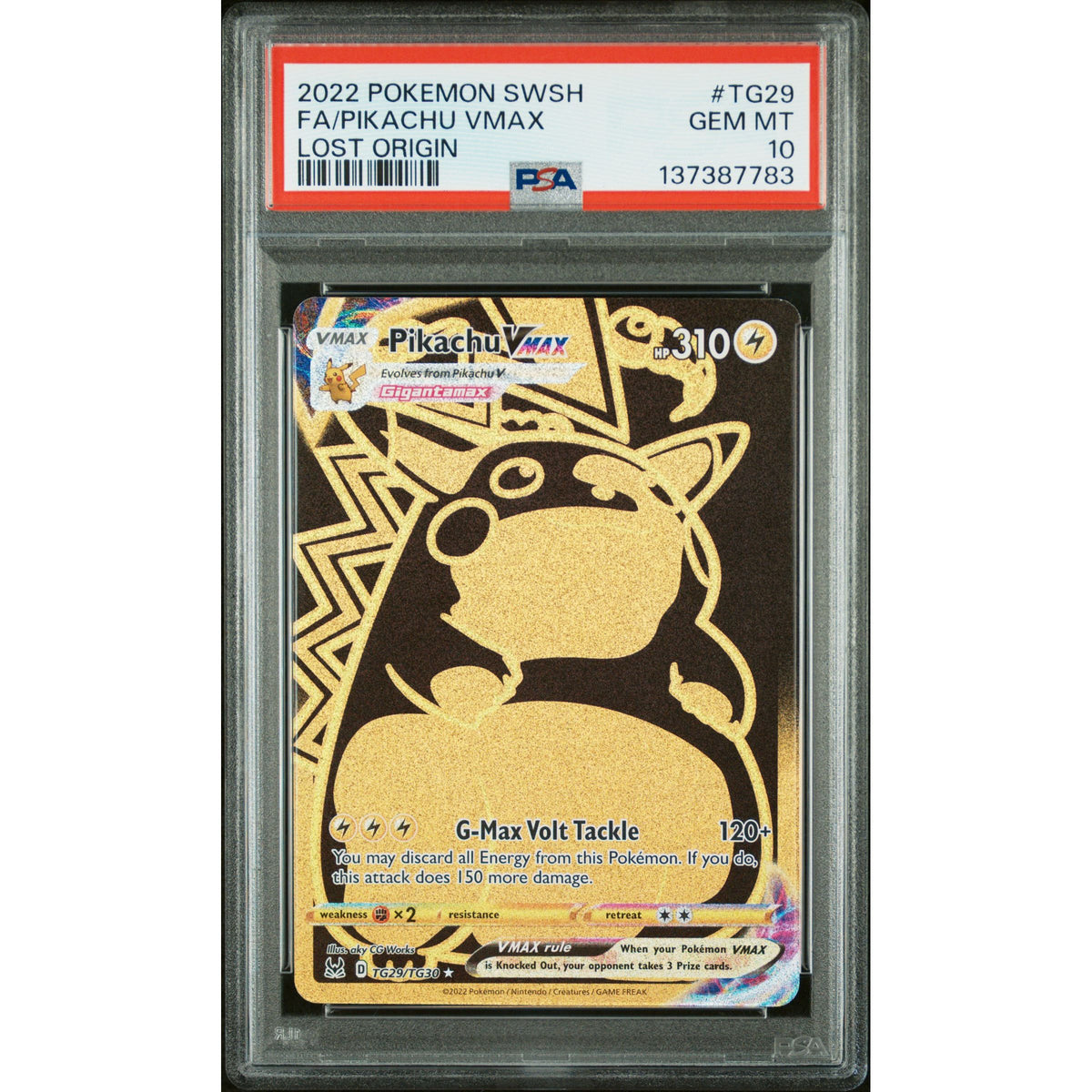 PIKACHU VMAX LOST ORIGIN 2022 POKEMON SWORD & SHIELD LOST ORIGIN PSA GEM MT 10 - PokeBox USA