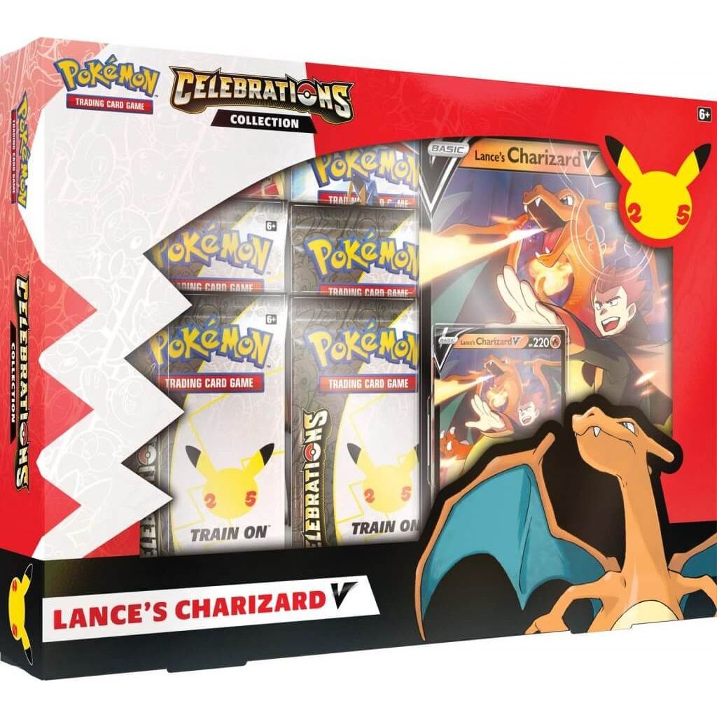 PRE-ORDER - POKÉMON TCG Celebrations -Lance’s Charizard V & Dark Sylveon V Boxes - PokéBox Australia